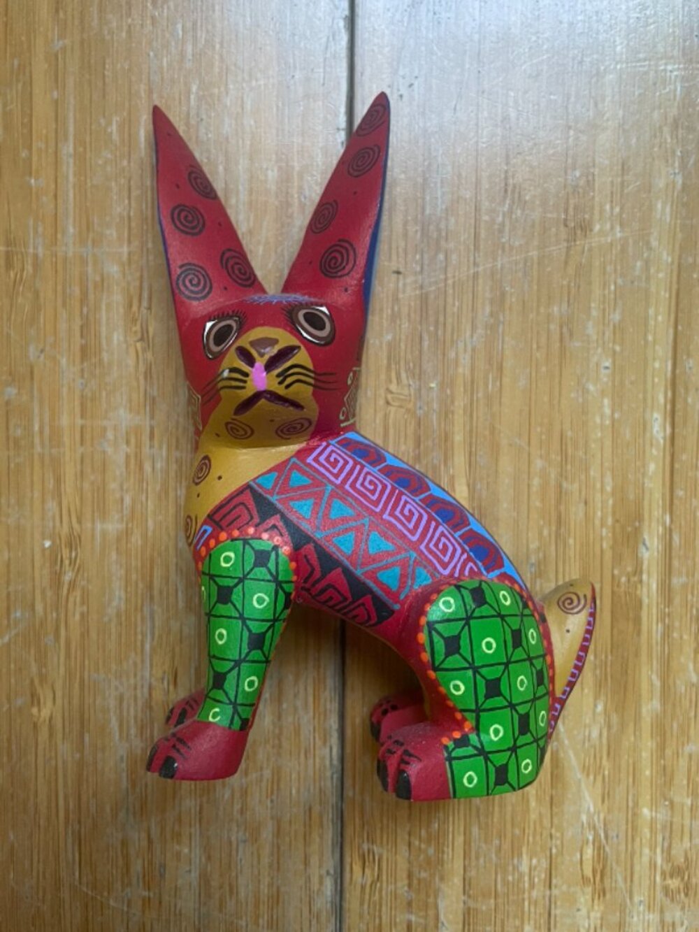Mexican Folk Art Wooden Rabbit Bunny Alebrije